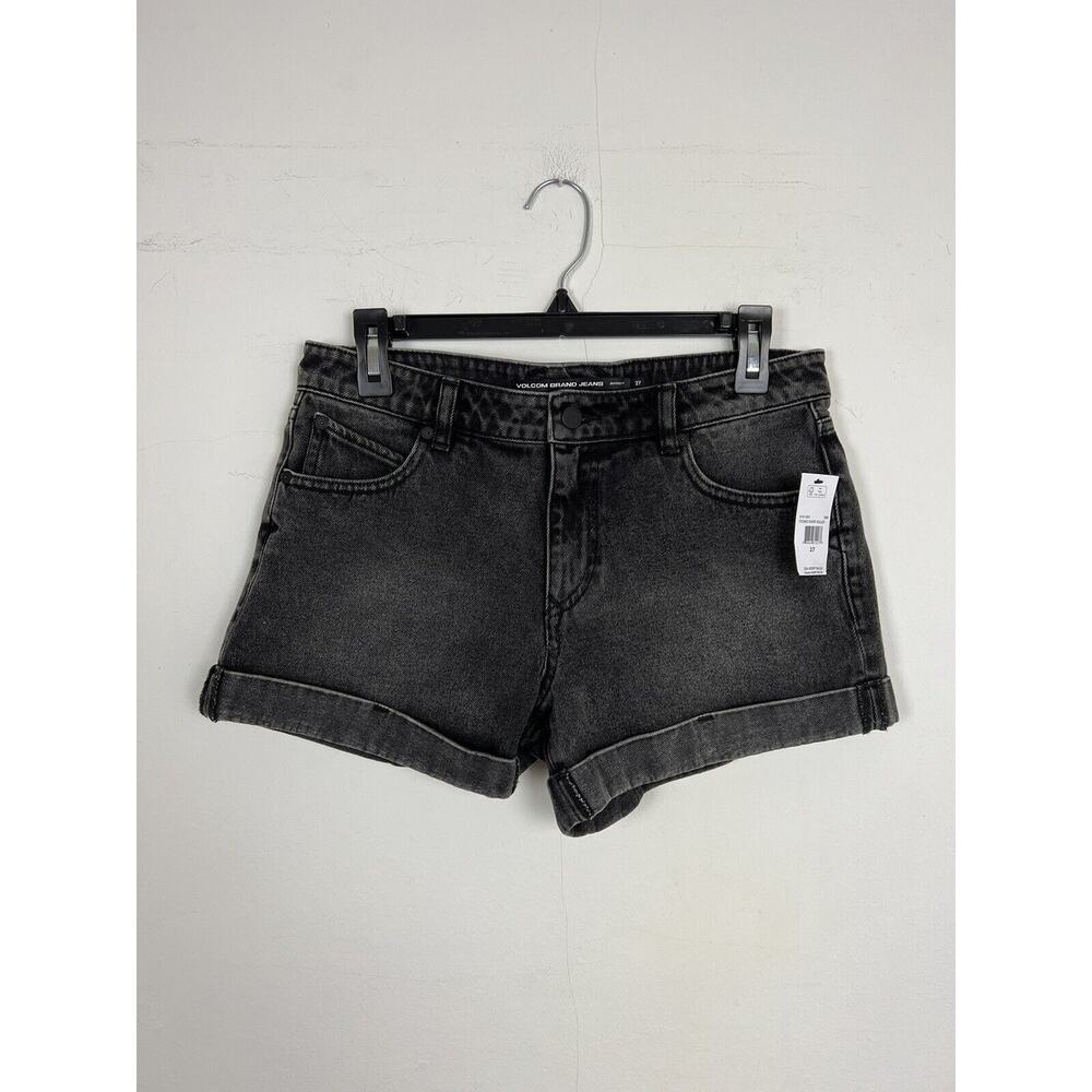 NWT Volcom black jean shorts. Size 27